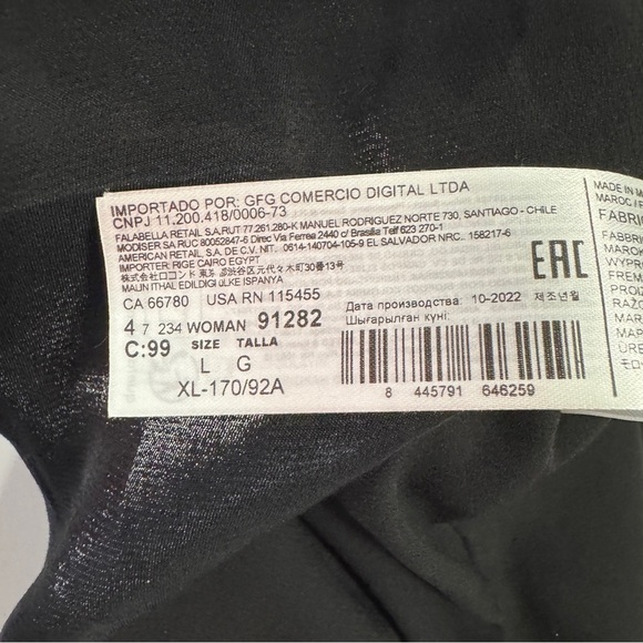 MNG by Mango Black One Shoulder Ruffle Top NWT Size L - Picture 10 of 10